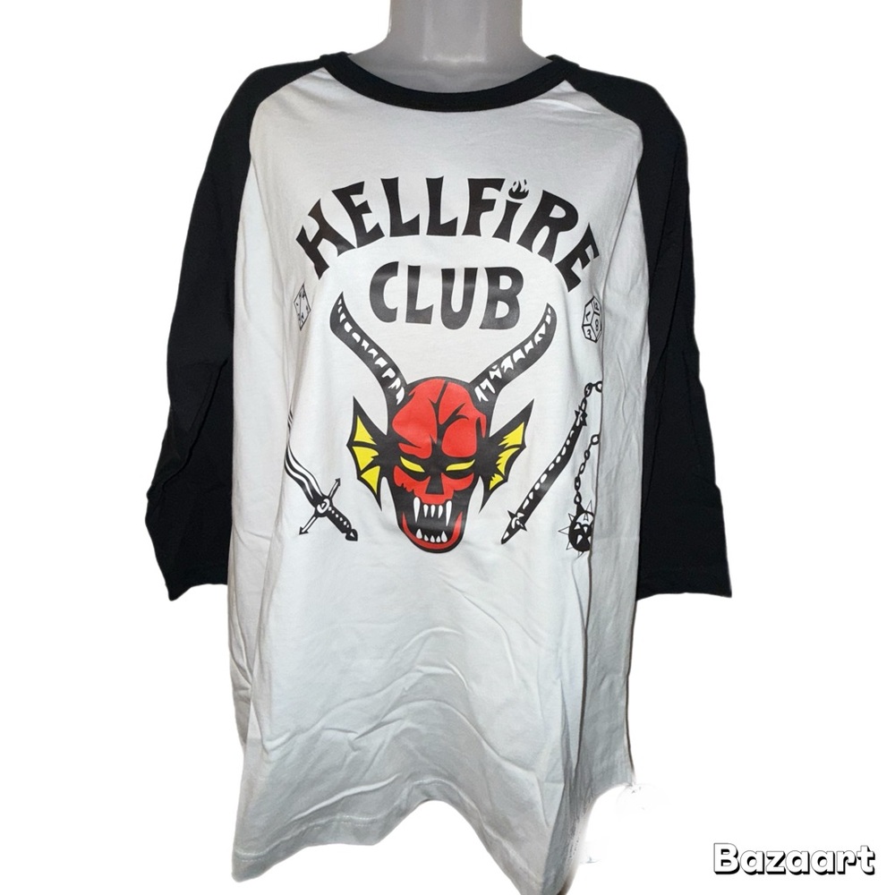 Stranger Things Hellfire Club Baseball Tee Men’s Medium